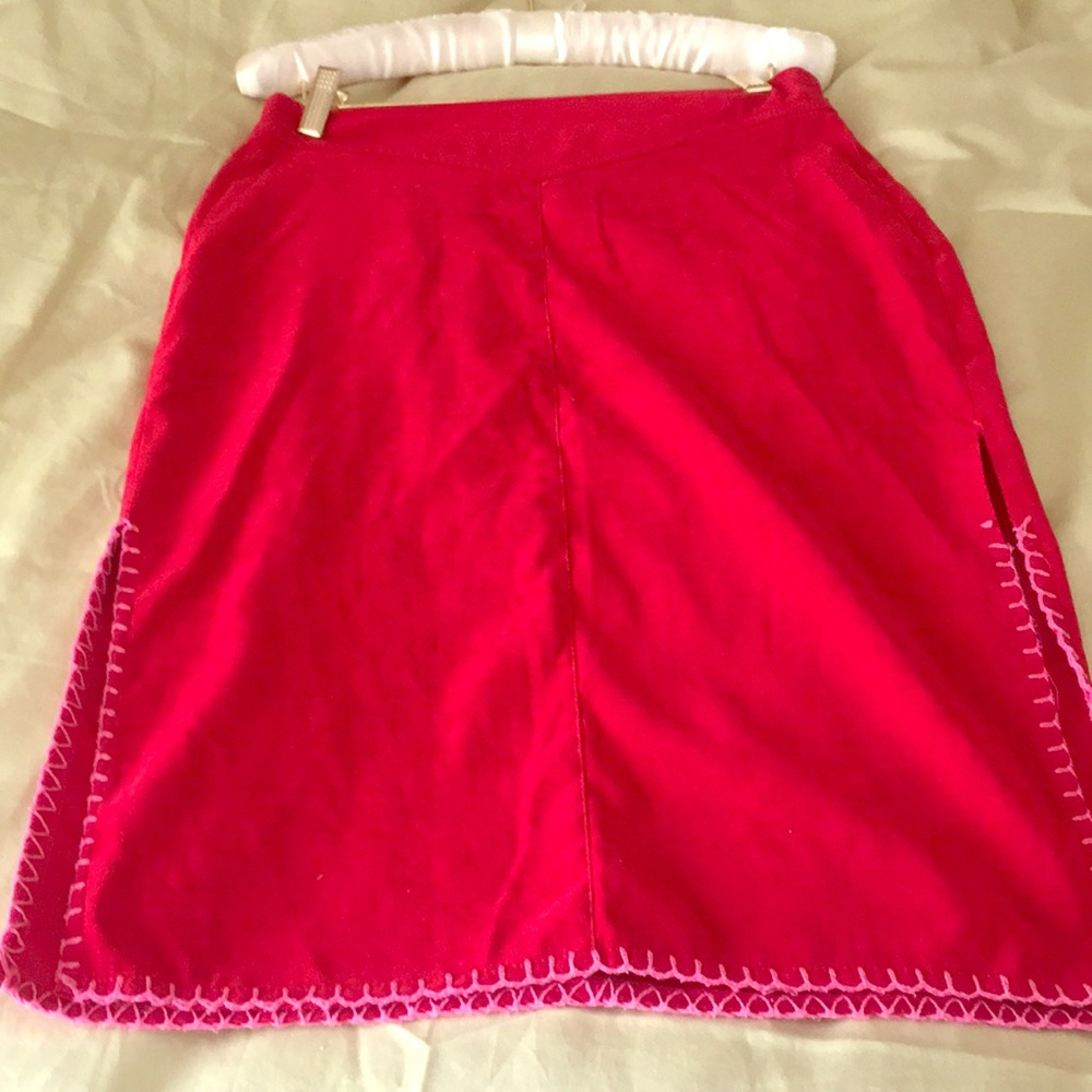 Vintage red suede skirt